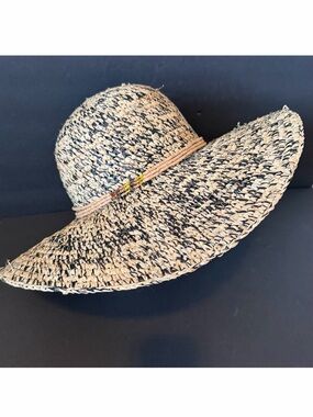 Womens Floppy Sun Hat Cream Black Wide Brim Boat Garden Golf Travel Straw Summer